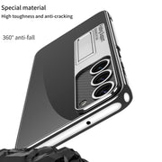 For Samsung Galaxy S24+ 5G GKK Electroplating Full Coverage Protective Phone Case with Holder(Red)