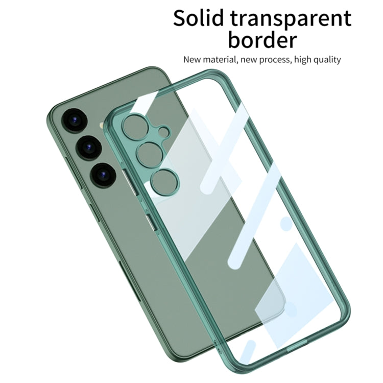 For Samsung Galaxy S24 5G GKK Space Frame Transparent PC + TPU Phone Case(Transparent Green)