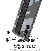 For Samsung Galaxy S24 5G GKK Space Frame Transparent PC + TPU Phone Case with Wrist Strap(Black)