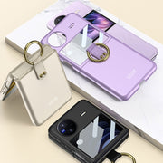 For vivo X Flip GKK Integrated Ultra-thin Full Coverage Phone Case with Ring Holder(Black)