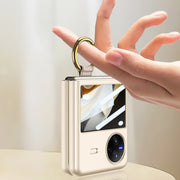 For vivo X Flip GKK Integrated Ultra-thin Full Coverage Phone Case with Ring Holder(Gold)