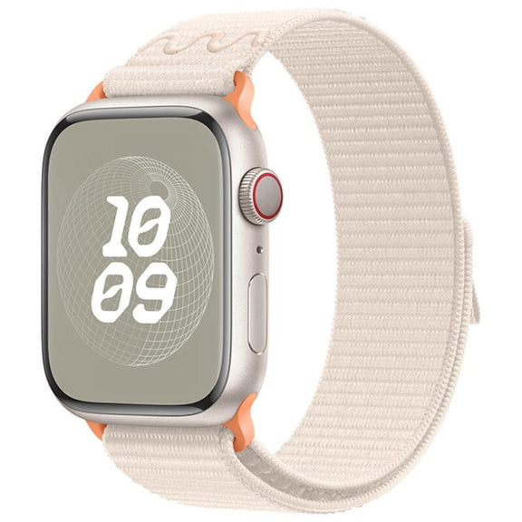 For Apple Watch Series 10 46mm / 9 45mm Loop Nylon Watch Band(Starlight)