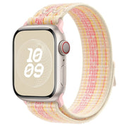 For Apple Watch 38mm Loop Nylon Watch Band(Starlight Yellow Pink)