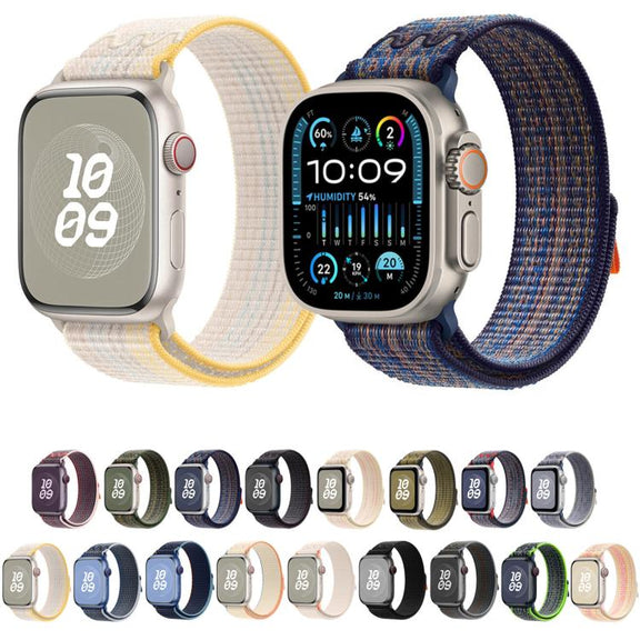 For Apple Watch SE 2023 44mm Loop Nylon Watch Band(Midnight)