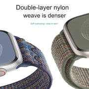 For Apple Watch 38mm Loop Nylon Watch Band(Green Blue)