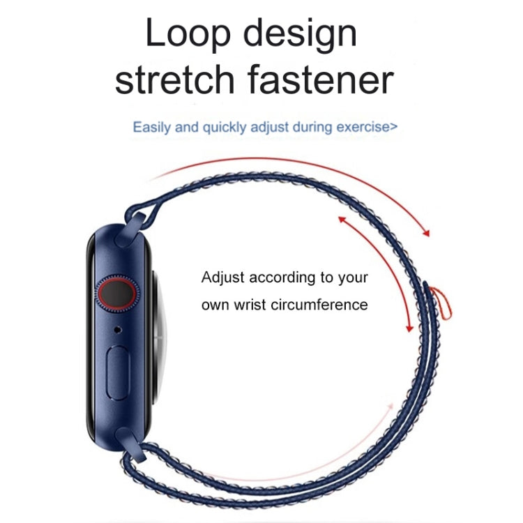 For Apple Watch Series 10 42mm / 9 41mm Loop Nylon Watch Band(Dark Navy)