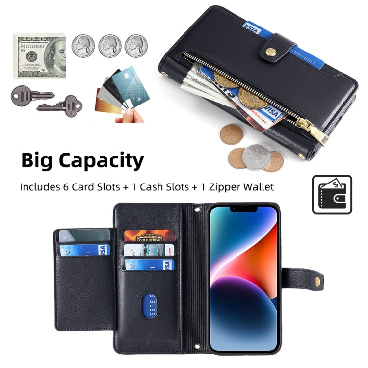 For Tecno Pop 4 Sheep Texture Cross-body Zipper Wallet Leather Phone Case(Black)