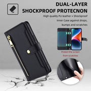 For Tecno Pop 4 Sheep Texture Cross-body Zipper Wallet Leather Phone Case(Black)