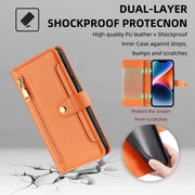 For Itel A48 Sheep Texture Cross-body Zipper Wallet Leather Phone Case(Orange)