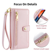 For Itel P55+ 4G Sheep Texture Cross-body Zipper Wallet Leather Phone Case(Pink)