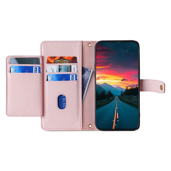 For Itel A50 4G Sheep Texture Cross-body Zipper Wallet Leather Phone Case(Pink)