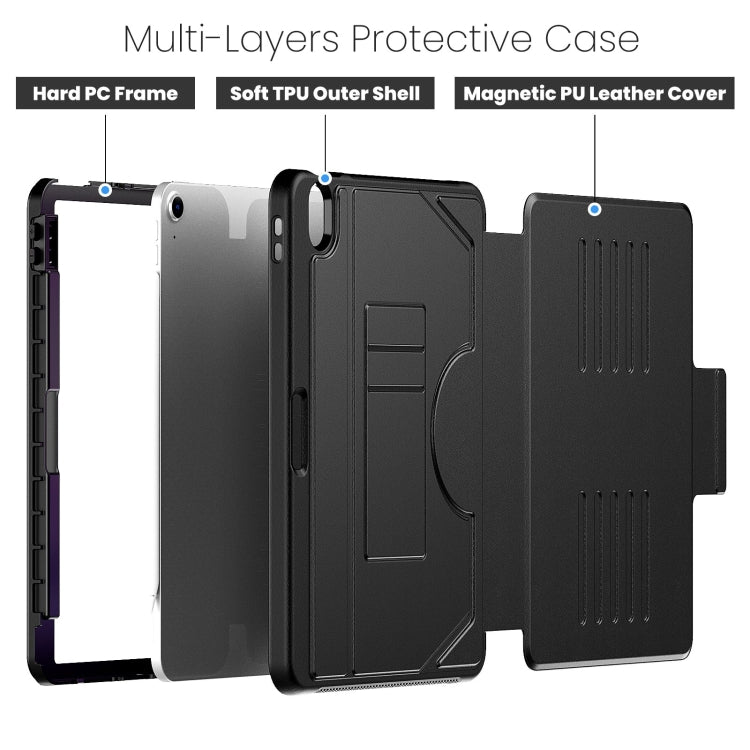 For iPad Air 11 2025 / 2024 Notebook Magnetic Leather Tablet Case(Black)