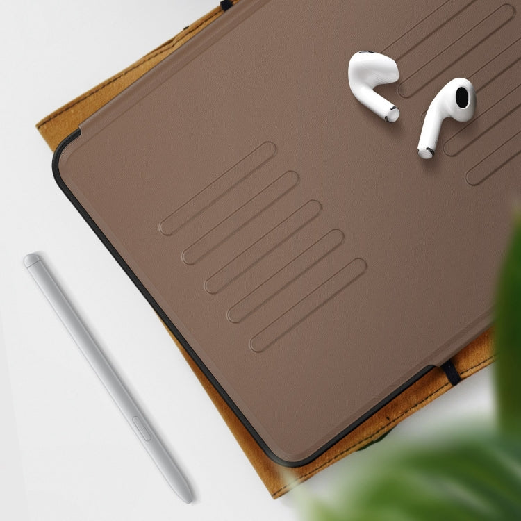 For iPad Air 11 2024 Notebook Magnetic Leather Tablet Case(Brown)