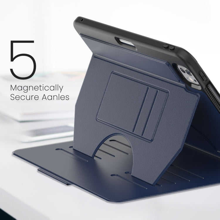 For iPad Pro 11 2024 Notebook Magnetic Leather Tablet Case(Navy Blue)