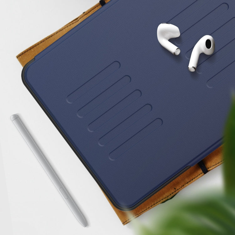 For iPad Pro 11 2024 Notebook Magnetic Leather Tablet Case(Navy Blue)