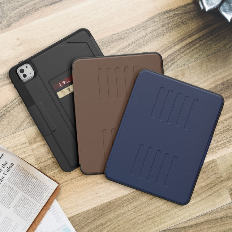 For iPad Pro 11 2024 Notebook Magnetic Leather Tablet Case(Navy Blue)