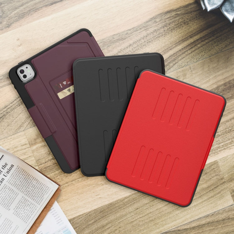 For iPad Pro 11 2024 Notebook Magnetic Leather Tablet Case(Red)