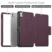 For iPad Pro 11 2024 Notebook Magnetic Leather Tablet Case(Purple)