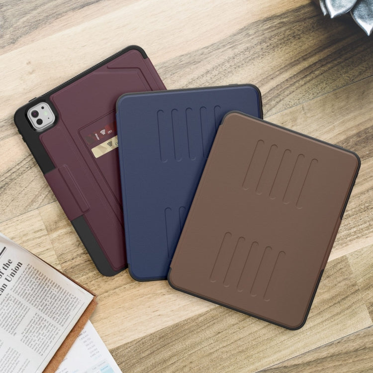 For iPad Pro 11 2024 Notebook Magnetic Leather Tablet Case(Brown)