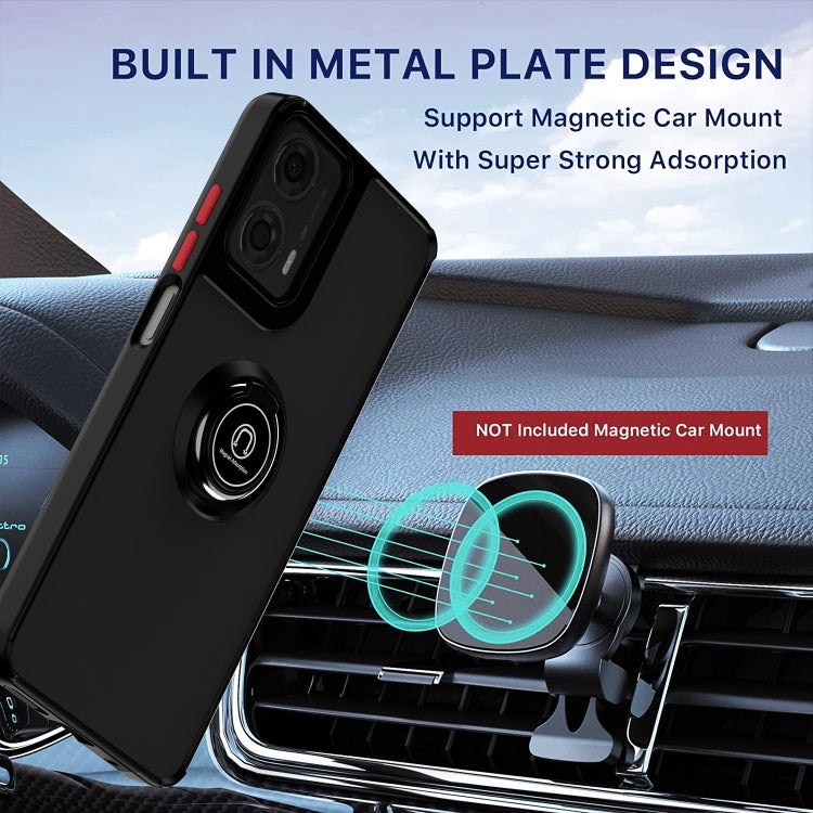 For Motorola Moto G24 / G04 Q Shadow 1 Series TPU + PC Phone Case with Ring(Dark Green)