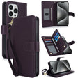 For iPhone 16 Pro Multi-Card Wallet RFID Leather Phone Case(Dark Purple) - iPhone 16 Pro Cases by PMC TechLife | Online Shopping South Africa | PMC TechLife | Buy Now Pay Later Mobicred