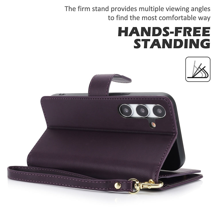 For Samsung Galaxy S24+ / S25+ 5G Multi-Card Wallet RFID Leather Phone Case(Dark Purple)