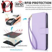 For Samsung Galaxy S24 / S25 5G Multi-Card Wallet RFID Leather Phone Case(Light Purple)