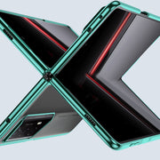 For Honor Magic V2 RSR Porsche Design Transparent Electroplating All-inclusive Folding Phone Case(Green)