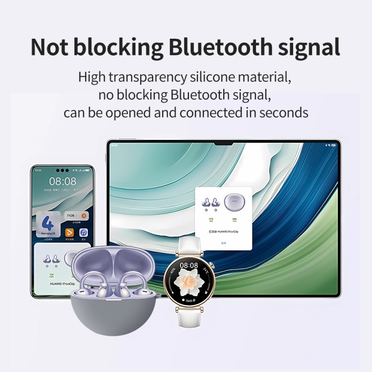 For Huawei FreeClip Earphone Liquid Silicone Protective Case(Purple)