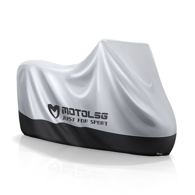 MOTOLSG Motorcycle Water-resistant Sunproof Dustproof Thickening Cover, Size:XXL(Silver Black)