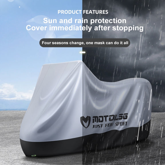 MOTOLSG Motorcycle Water-resistant Sunproof Dustproof Thickening Cover, Size:L(Silver)