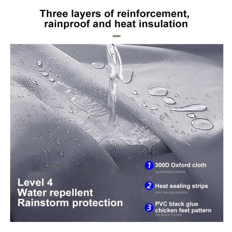 MOTOLSG Motorcycle Water-resistant Sunproof Dustproof Thickening Cover, Size:L(Silver)