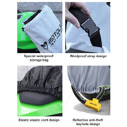 MOTOLSG Motorcycle Water-resistant Sunproof Dustproof Thickening Cover, Size:L(Silver Black)