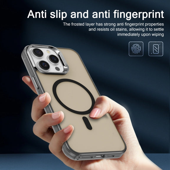 For iPhone 15 Electroplated IMD Magsafe PC Hybrid TPU Phone Case(Black)