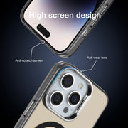 For iPhone 15 Electroplated IMD Magsafe PC Hybrid TPU Phone Case(Black)