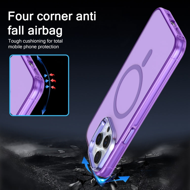 For iPhone 13 Pro Electroplated IMD Magsafe PC Hybrid TPU Phone Case(Purple)