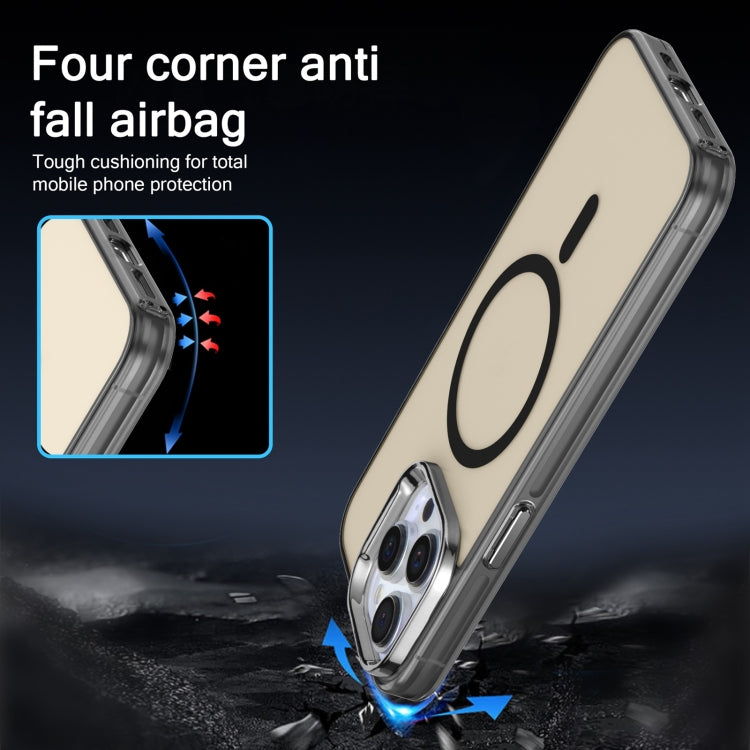 For iPhone 13 Pro Electroplated IMD Magsafe PC Hybrid TPU Phone Case(Black)