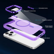 For iPhone 13 Electroplated IMD Magsafe PC Hybrid TPU Phone Case(Purple)