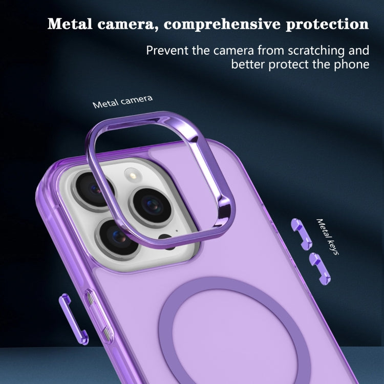 For iPhone 12 Pro Electroplated IMD Magsafe PC Hybrid TPU Phone Case(Purple)