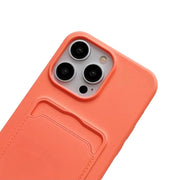 For iPhone 16 Plus Card Slot Liquid Silicone Phone Case with Lanyard(Light Pink)