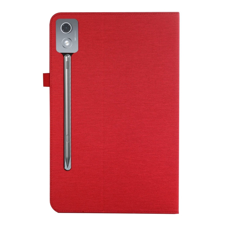 For Lenovo Tab P12 12.7 2025 Fabric Leather Tablet Case(Red)