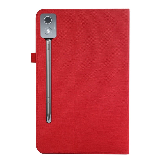 For Lenovo Tab P12 12.7 2025 Fabric Leather Tablet Case(Red)