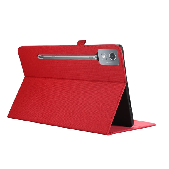 For Lenovo Tab P12 12.7 2025 Fabric Leather Tablet Case(Red)
