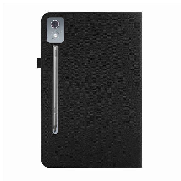 For Lenovo Tab P12 12.7 2025 Fabric Leather Tablet Case(Black)