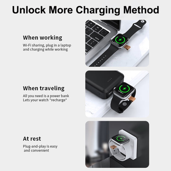 For Apple Watch Series X52 Portable Wireless Charger(Black)