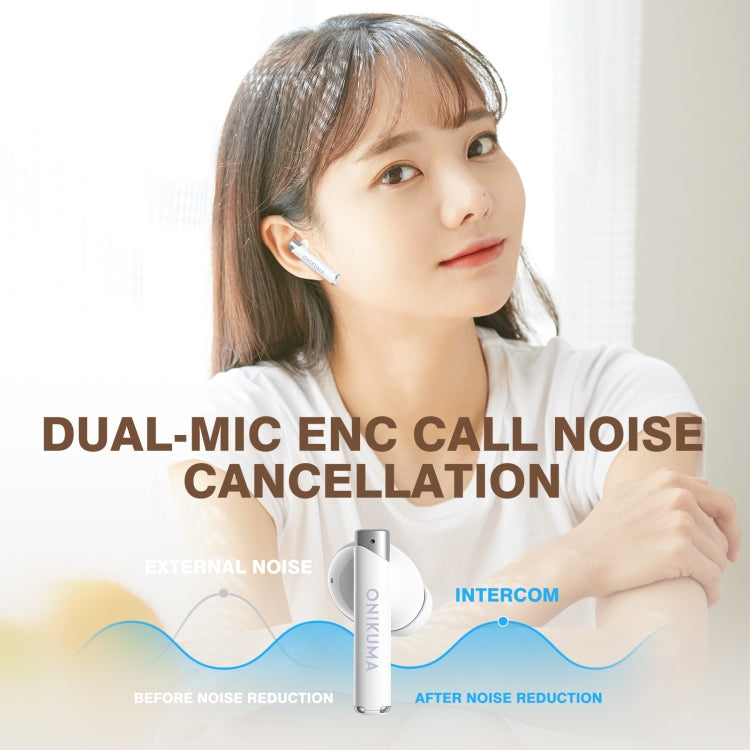ONIKUMA T18 Bluetooth 5.3 Wireless Earphone(White)