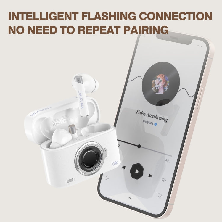 ONIKUMA T18 Bluetooth 5.3 Wireless Earphone(White)
