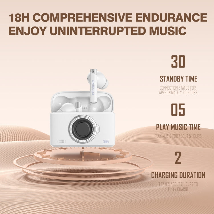 ONIKUMA T18 Bluetooth 5.3 Wireless Earphone(White)