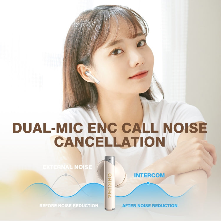 ONIKUMA T18 Bluetooth 5.3 Wireless Earphone(Beige)