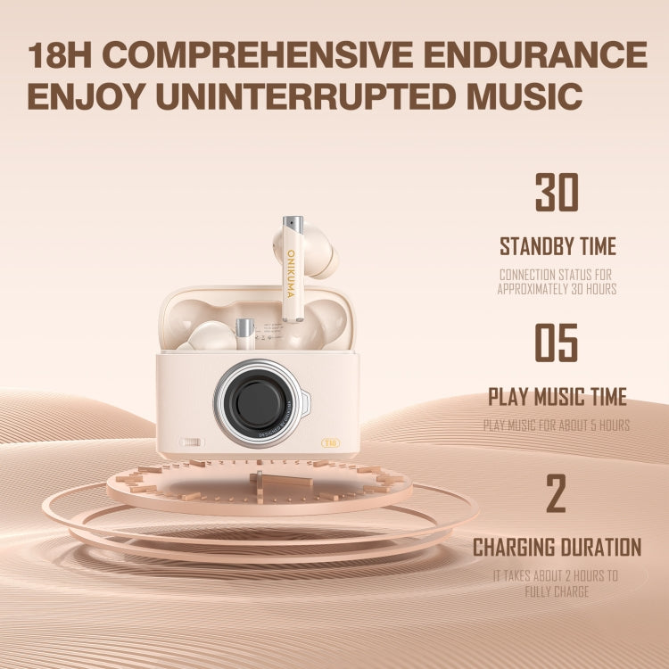 ONIKUMA T18 Bluetooth 5.3 Wireless Earphone(Beige)